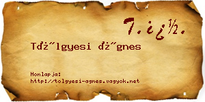 Tölgyesi Ágnes névjegykártya